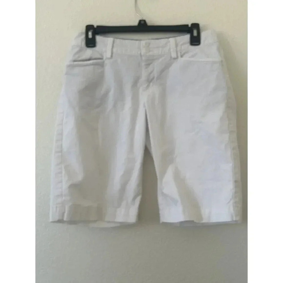 Eddie Bauer Womens Shorts White Flat Front‎ Pockets Size 4 - Picture 2 of 9